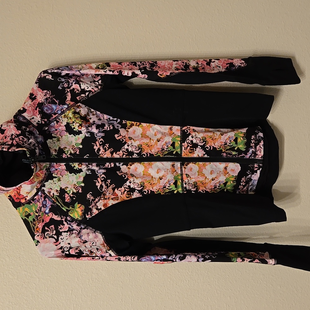 Cynthia Rowley floral colorblock zip up track jacket and Tank Top Set
